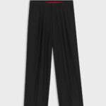 HUGO MEN MODERN-FIT TROUSERS IN WOOL-BLEND TWILL BLACK - Image 3