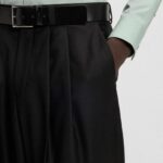 HUGO MEN MODERN-FIT TROUSERS IN WOOL-BLEND TWILL BLACK - Image 4
