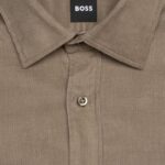 BOSS MEN'S C-JOE-KENT-C1-254 CORDUROY SHIRT OPEN BROWN - Image 3