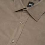 BOSS MEN'S C-JOE-KENT-C1-254 CORDUROY SHIRT OPEN BROWN - Image 4