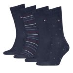 TOMMY HILFIGER MEN SOCKS GIFT BOX SET OF 4 PAIRS NAVY BLUE