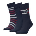TOMMY HILFIGER MEN SOCKS GIFT BOX SET OF 3 PAIRS NAVY BLUE