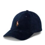 POLO RALPH LAUREN CORDUROY LOGO HAT AVIATOR NAVY