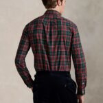 POLO RALPH LAUREN MEN'S CUSTOM FIT PLAID TWILL SHIRT FOREST RED MULTI - Image 2