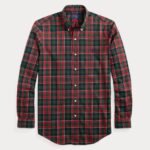 POLO RALPH LAUREN MEN'S CUSTOM FIT PLAID TWILL SHIRT FOREST RED MULTI - Image 5