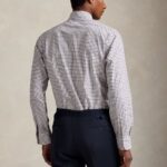 POLO RALPH LAUREN MEN'S CUSTOM FIT PLAID STRETCH POPLIN SHIRT WHITE WINE MULTI - Image 2