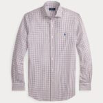 POLO RALPH LAUREN MEN'S CUSTOM FIT PLAID STRETCH POPLIN SHIRT WHITE WINE MULTI - Image 3