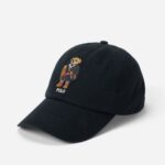 POLO RALPH LAUREN TWILL BALL CAP-NPOLO BLACK WITH HOLIDAY BEAR