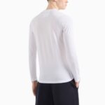 EMPORIO ARMANI EA7 MEN PIMA-JERSEY JUMPER WITH PRINTED LOGO WHITE - Image 2