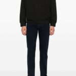EMPORIO ARMANI JEANS MEN'S J45 REGULAR FIT MOTIF JEANS DARK BLUE - Image 4