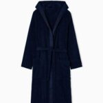 EMPORIO ARMANI MEN'S BATHROBE WITH HOOD NAVY - Image 4