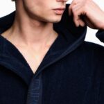 EMPORIO ARMANI MEN'S BATHROBE WITH HOOD NAVY - Image 3