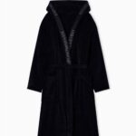 EMPORIO ARMANI MEN'S BATHROBE WITH HOOD BLACK - Image 4