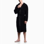 EMPORIO ARMANI MEN'S BATHROBE WITH HOOD BLACK