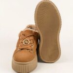 KARL LAGERFELD WOMEN'S SNEAKERS KREEPER LO EMBRO LO LACE TOFFEE SUEDE - Image 4