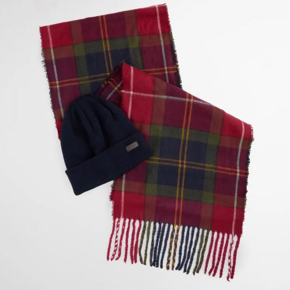 MGS0079TN69-5 BARBOUR UNISEX SWINTON&GALINGALE GIFT SET WINTERBERRY TARTAN - Image 1