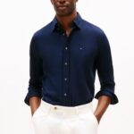 TOMMY HILFIGER MEN PERFOMANCE TWILL RF SHIRT DESERT SKY
