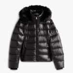 TOMMY HILFIGER WOMAN GLOSS DOWN SLIM JACKET HOODED WATERPROOF BLACK - Image 3