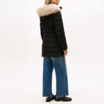 TOMMY HILFIGER WOMAN PUFFER JACKET WITH FAUX FUR HOOD BLACK - Image 2