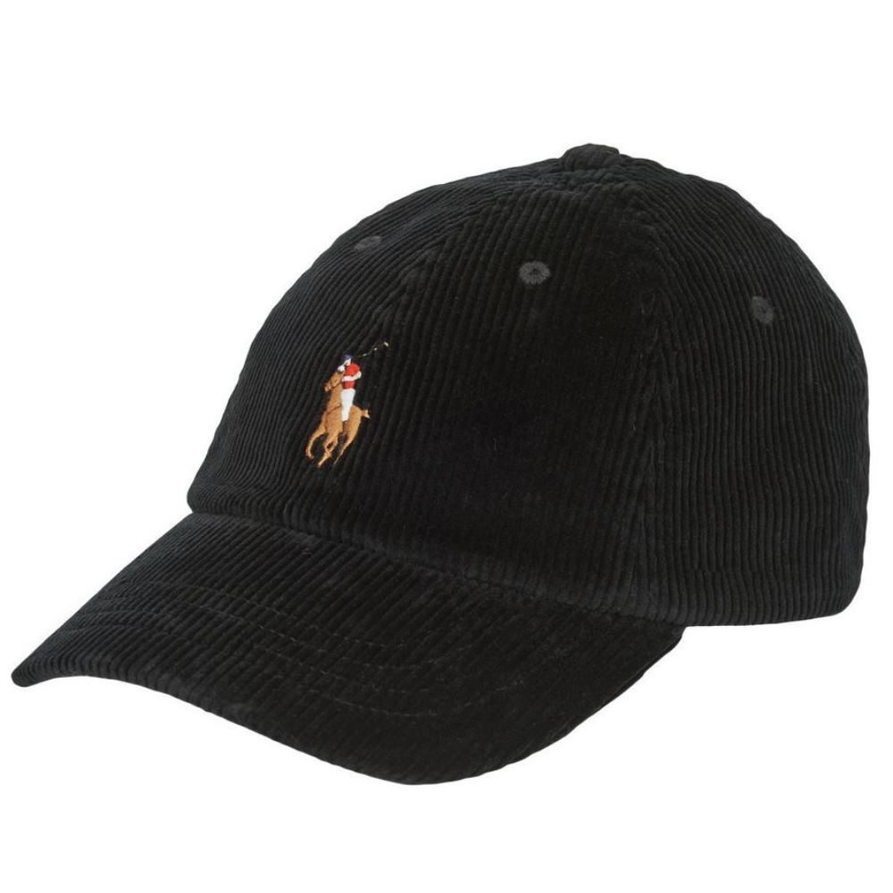 Καταγραφή POLO RALPH LAUREN CORDUROY LOGO HAT BLACK - Image 1