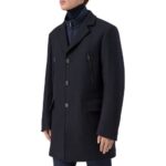 PAUL&SHARK MEN'S WOOL CARCOAT WITH DETACHABLE FRONT PANELS FIN-BLUE