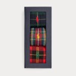 POLO RALPH LAUREN PLAID TROUSER SOCKS 3 PACK GIFT SET WINE/GREEN/ROYAL - Image 2