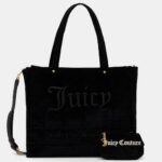 JUICY COUTURE WOMAN IRIS VELVET SHOPPIN COTTON BLACK