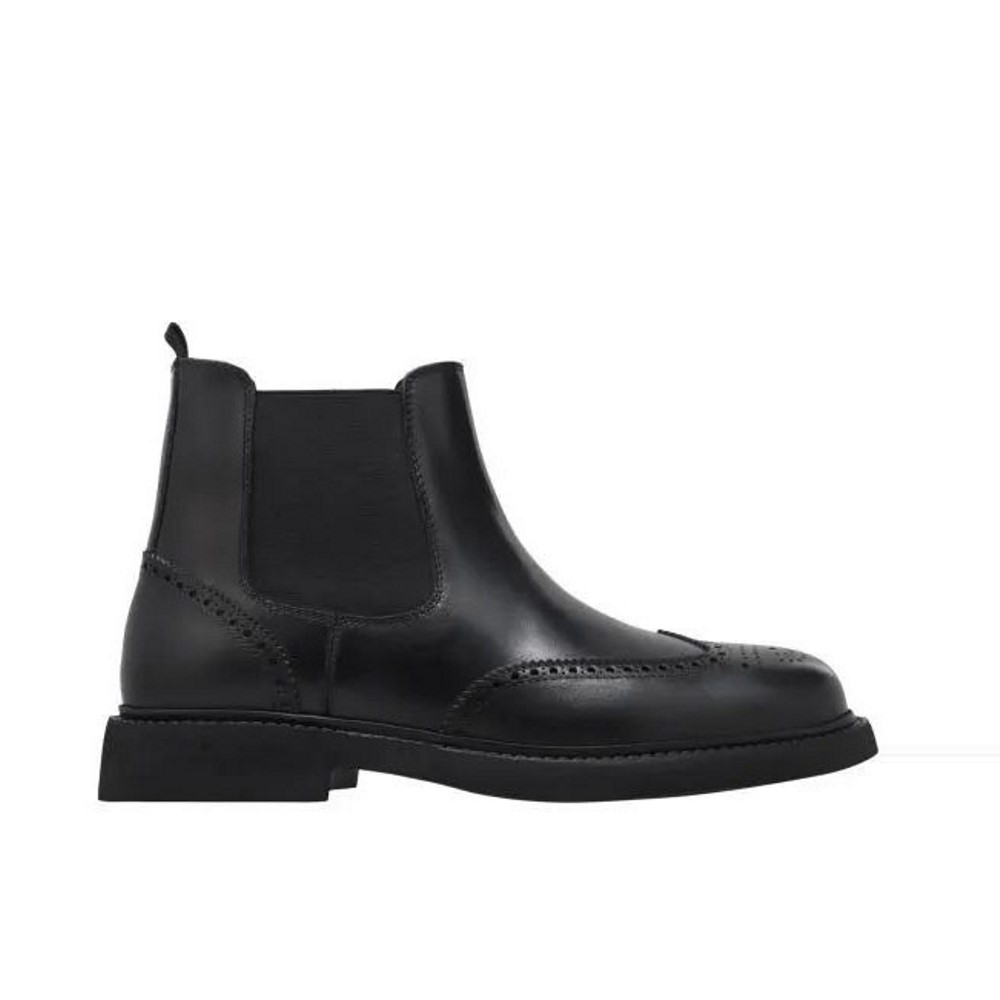 BROGUE BOOT -1 KALOGIROU MEN'S BROGUE BOOT LEA BLACK - Image 1