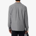 LACOSTE MEN'S COTTON SHIRT IN REGULAR FIT NAVY BLUE FLOUR - Image 2