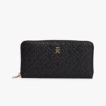 TOMMY HILFIGER WOMEN'S WALLET TH ICON ZA MONO EMBO BLACK