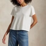 POLO RALPH LAUREN WOMAN CLASSIC SHRUNKEN FIT JERSEY T-SHIRT WHITE