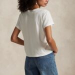 POLO RALPH LAUREN WOMAN CLASSIC SHRUNKEN FIT JERSEY T-SHIRT WHITE - Image 2