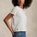 POLO RALPH LAUREN WOMAN CLASSIC SHRUNKEN FIT JERSEY T-SHIRT WHITE - Image 3