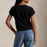 POLO RALPH LAUREN WOMAN CLASSIC SHRUNKEN FIT JERSEY T-SHIRT BLACK - Image 2