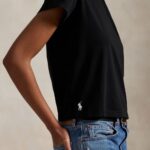POLO RALPH LAUREN WOMAN CLASSIC SHRUNKEN FIT JERSEY T-SHIRT BLACK - Image 3