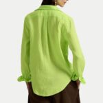 POLO RALPH LAUREN WOMEN'S CLASSIC FIT LINEN SHIRT ELECTRIC LIME - Image 2