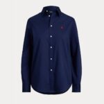 POLO RALPH LAUREN WOMEN'S CLASSIC FIT COTTON TWILL SHIRT REFINED NAVY - Image 4