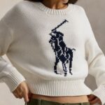 POLO RALPH LAUREN WOMAN BIG PONY COTTON CREWNECK JUMPER WHITE - Image 3