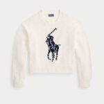 POLO RALPH LAUREN WOMAN BIG PONY COTTON CREWNECK JUMPER WHITE - Image 5