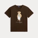 POLO RALPH LAUREN WOMAN POLO BEAR COTTON JERSEY T-SHIRT DARK BROWN - Image 4