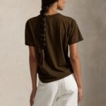 POLO RALPH LAUREN WOMAN POLO BEAR COTTON JERSEY T-SHIRT DARK BROWN - Image 2