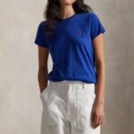 POLO RALPH LAUREN WOMAN CLASSIC FIT COTTON JERSEY CREWNECK TEE HERITAGE ROYAL