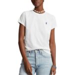 POLO RALPH LAUREN WOMAN CREW NECK SLIM FIT T-SHIRT WHITE
