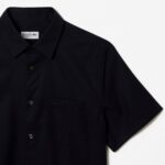 LACOSTE MEN'S COTTON SOLID COTTON REGULAR FIT SHIRT BLACK - Image 5