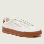 TOMMY HILFIGER MEN'S SNEAKERS THE COURT LTH DETAIL ESS WHITE-BROWN