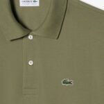 LACOSTE MEN'S CLASSIC FIT L.12.12 ORIGINAL POLO SHIRT KHAKI GREEN - Image 4