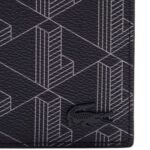 LACOSTE MEN'S BILLFOLD COIN WALLET MONOGRAM NOIR GRIS - Image 4