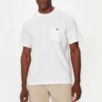 LACOSTE MEN'S COTTON T-SHIRT WITH BREAST POCKET WHITE