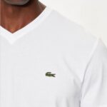 LACOSTE MEN'S COTTON T-SHIRT REGULAR FIT WHITE - Image 4