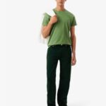 LACOSTE MEN'S COTTON T-SHIRT PIMA LIME GREEN - Image 3